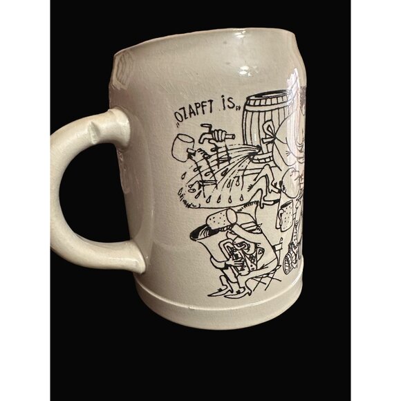 Süddeutsche Zeitung German Ceramic Beer Stein Mug 1L With Comical Cartoon Design - Picture 5 of 7
